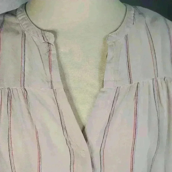 Old Navy Pink Striped Button Up Shirt *Beachy* ~Barbiecore~ sz L - Picture 3 of 12